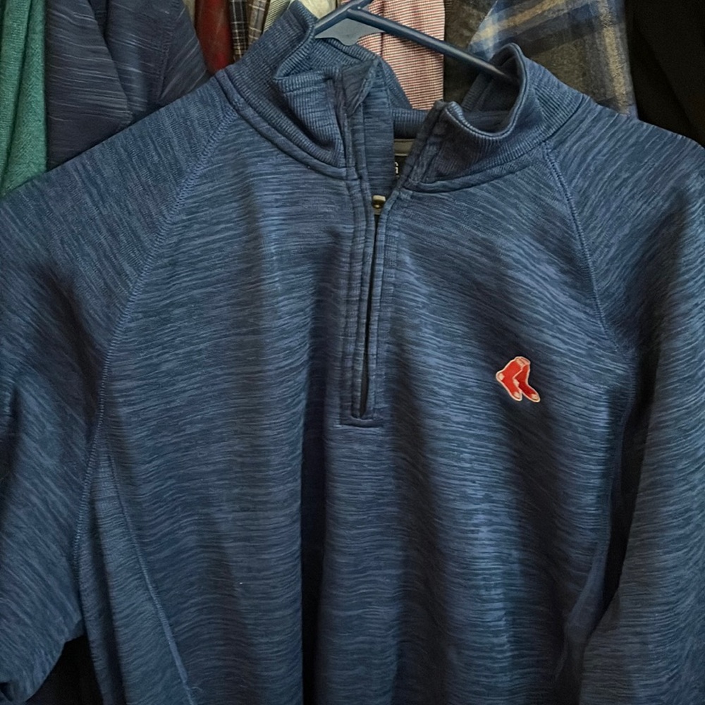 Under Armour RedSox Blue 1/4 zip pullover sweatshirt